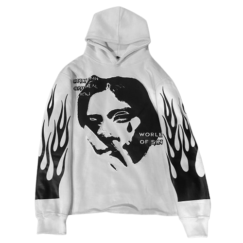 "ONLY PAIN CAN HEAL YOU" Cropped Hoodie